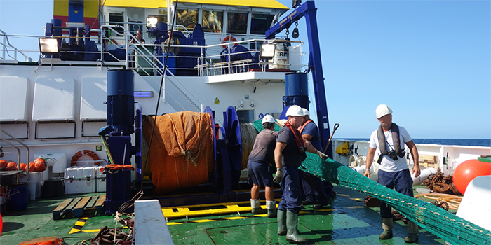 Acoustic JUVENA survey in Bay of Biscay.  Photo: AZTI
